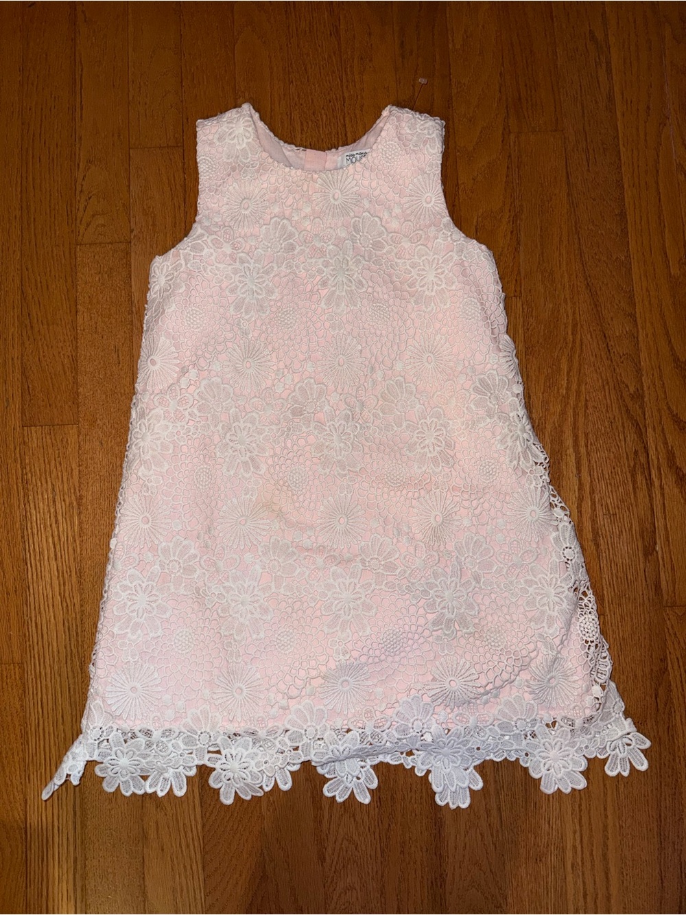 Girls' Pink Lace Floral Dress